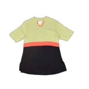 Vintage 80s 90s Exclusively Misook Color Block Green Black Top